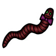 © sadco - hand drawn halloween worm with tie illustration in doodle style