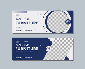 furniture sale cover photo and social media banner template