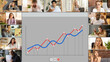 © master1305 - Team working by group video call share ideas brainstorming use video conference. Graphs and charts