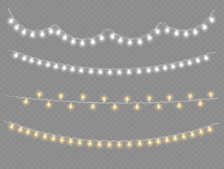 Wall Mural - christmas glowing light garland, led neon lamp.