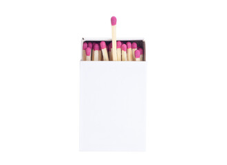 partly opened matchbox isolated on white