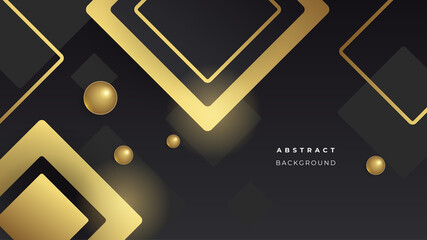  Modern abstract black background with gold element composition