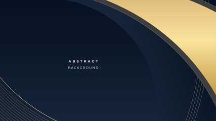 Abstract dark navy blue and gold business presentation background