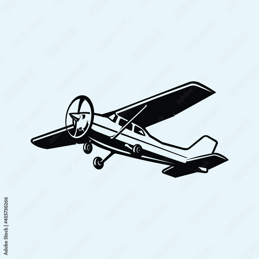 Small Plane Light Aircraft Flying Vector Isolated Stock Vector | Adobe ...