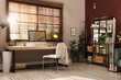 © New Africa - Light room interior with comfortable workplace near window