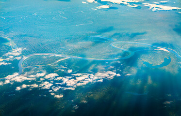 Wall Mural - Aerial view of the Amazon river in Peru