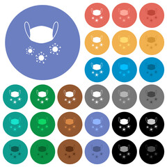 Canvas Print - Medical mask and corona viruses round flat multi colored icons