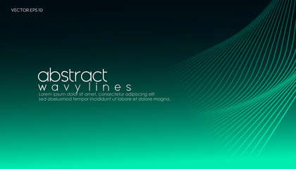 Wall Mural - abstract elegant dark green background with lines for business media promotion and banner design tem