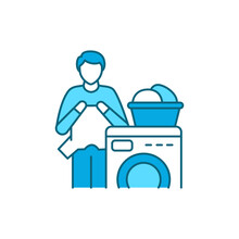 Laundry Color Line Icon. Pictogram For Web Page, Mobile App