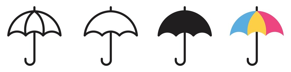 Umbrella icon set. Vector illustration