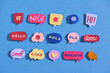 © Marc Tran/Stocksy - Paper cut set bubble talk phrases.