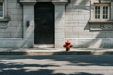 A Red Fire Hydrant On The Road