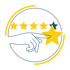 Poster - Rate Us motivation - hand pointing to five stars
