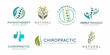 Chiropractic logo collection with creative element concept Premium Vector