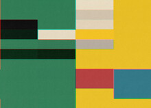 Minimal Green And Yellow Glitch Composition