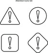 © Syafiq - attention icons set isolated on white background. attention icon thin line outline linear attention symbol for logo, web, app, UI. attention icon simple sign.