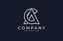 Initial AC Monogram Logo. Letter C A With Monoline Design Logo Inspiration. Vector Illustration