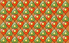 Red And GreenPattern With Hearts