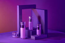 Colorful Set Design With Cosmetic Products