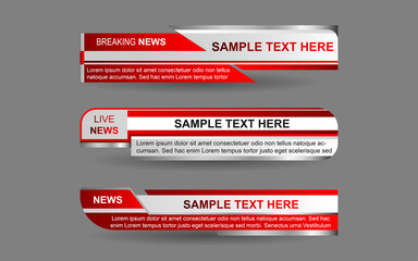Wall Mural - set collection vector of broadcast news lower thirds template layout design banner for bar headline 