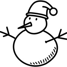 Snowman Hand Drawn Outline Doodle Icon