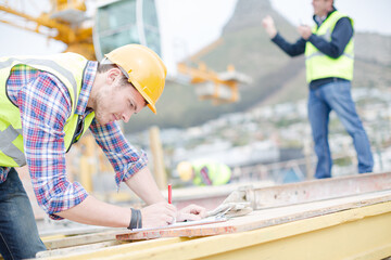 Construction worker working at construction site