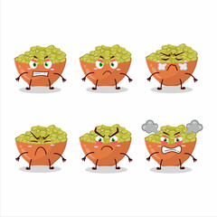 Wall Mural - Mung beans cartoon character with various angry expressions