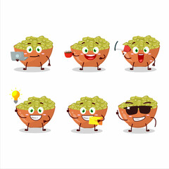 Poster - Mung beans cartoon character with various types of business emoticons