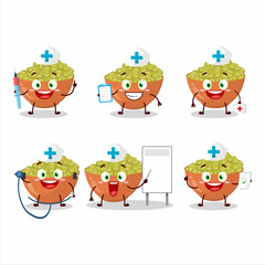 Poster - Doctor profession emoticon with mung beans cartoon character