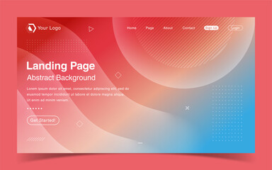 Wall Mural - Modern landing page with abstract background