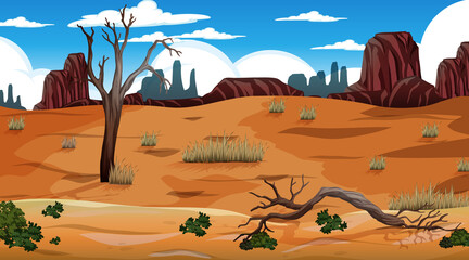 Poster - Desert forest landscape at daytime scene