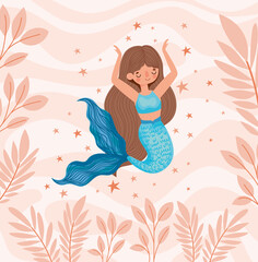 cute blue mermaid