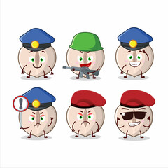 Sticker - A dedicated Police officer of slice hazelnut mascot design style