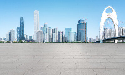 Canvas Print - Road ground and urban architectural landscape