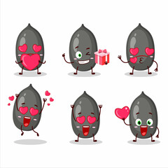 Sticker - Sunflower seeds cartoon character with love cute emoticon