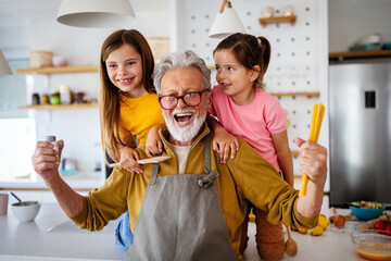 Wall Mural - Happiness family love fun grandparent grandchild concept