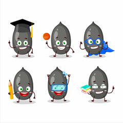 Sticker - School student of sunflower seeds cartoon character with various expressions