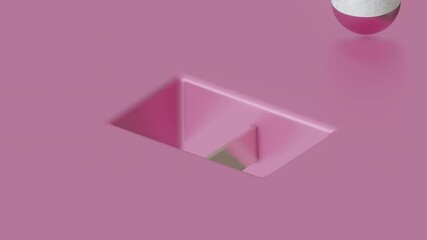 Wall Mural - 3d endless animation. Cyclic seamless motion design. Satisfying animation. 