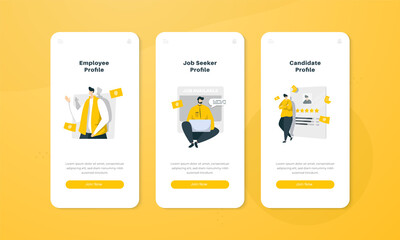 Wall Mural - candidate profile illustration on onboard screen interface concept
