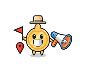 Sticker - Character cartoon of key as a tour guide