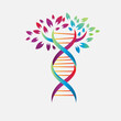 helix dna tree logo design vector icon simple sign nature DNA strand icon