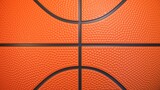 Basketball ball background. Close up front view of orange basketball ball with realistic dimple texture. 3d rendering