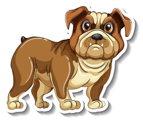 Wall Mural - Sticker design with a pug dog isolated