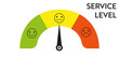 © Tatiana Sidenko - Customer satisfaction chart meter. Scale color with arrow. Abstract graphic infographic