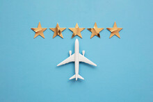 Airplane Vacation Travel 5 Star Rating Passenger Experience Background