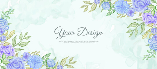 Wall Mural - Beautiful wedding colorful floral banner background