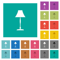 Canvas Print - Standing lampshade square flat multi colored icons