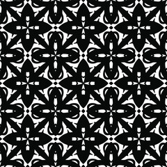 Wall Mural - Flower geometric pattern. Seamless vector background. White and black ornament. Ornament for fabric, wallpaper, packaging. 

Decorative print