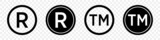 Fototapeta  - Set of registered trademark symbols in black