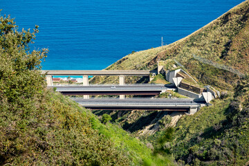 Wall Mural - Scilla, Reggio Calabria district, Calabria, Italy, Europe, Mediterranean highway on the Viola coast